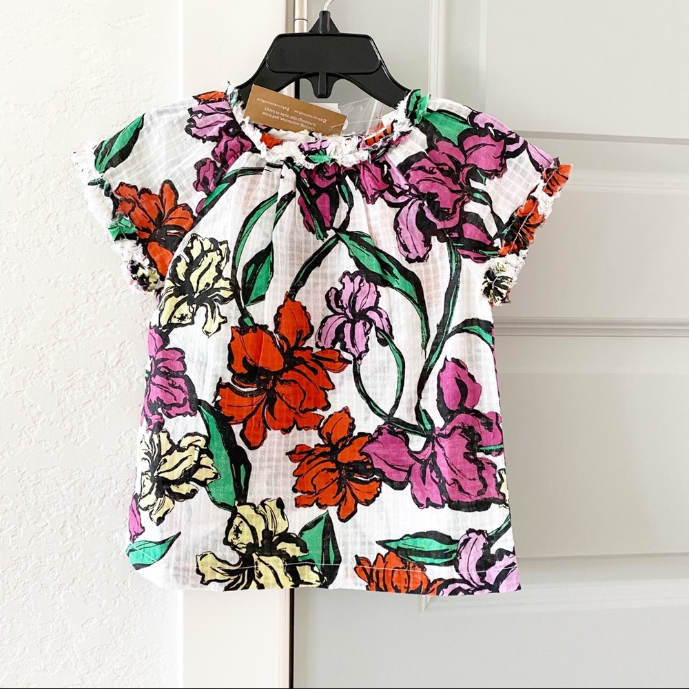 NWT Roller Rabbit Toddler Girls Jorales Hawaiian Print Cap Sleeve Top - Picture 2 of 4